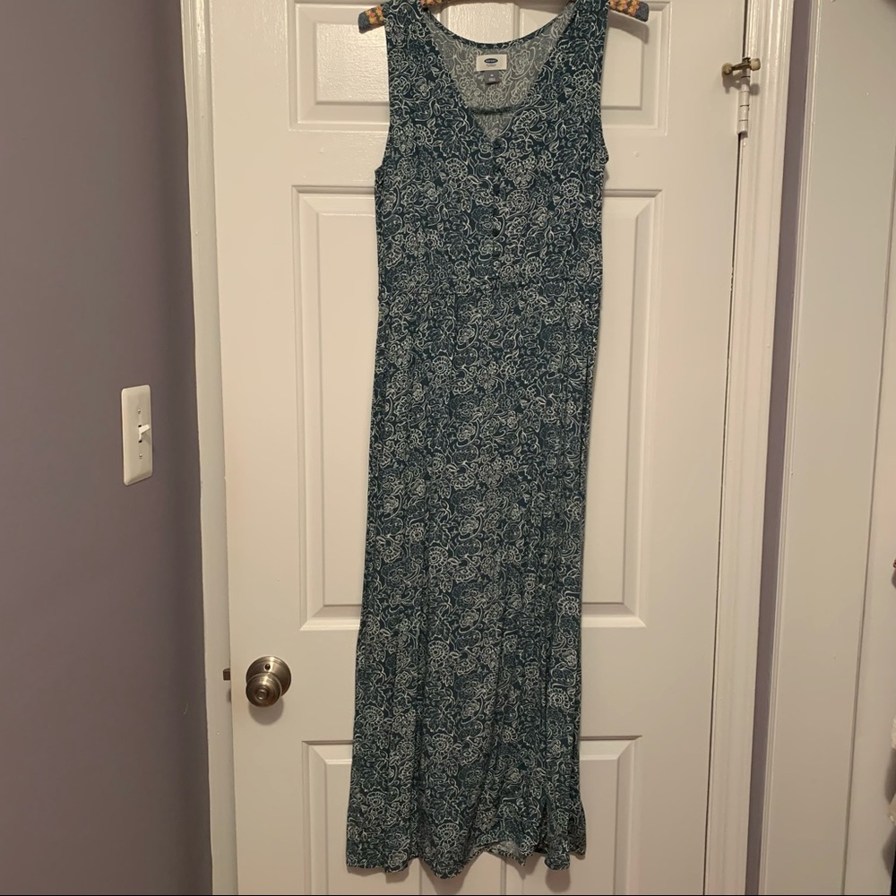Teal Waist-defined Maxi Dress